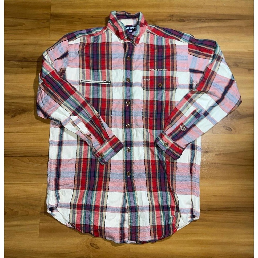 Vintage Polo Sport Ralph Lauren Filmore Flannel Plaid Button Down Pocket Shirt